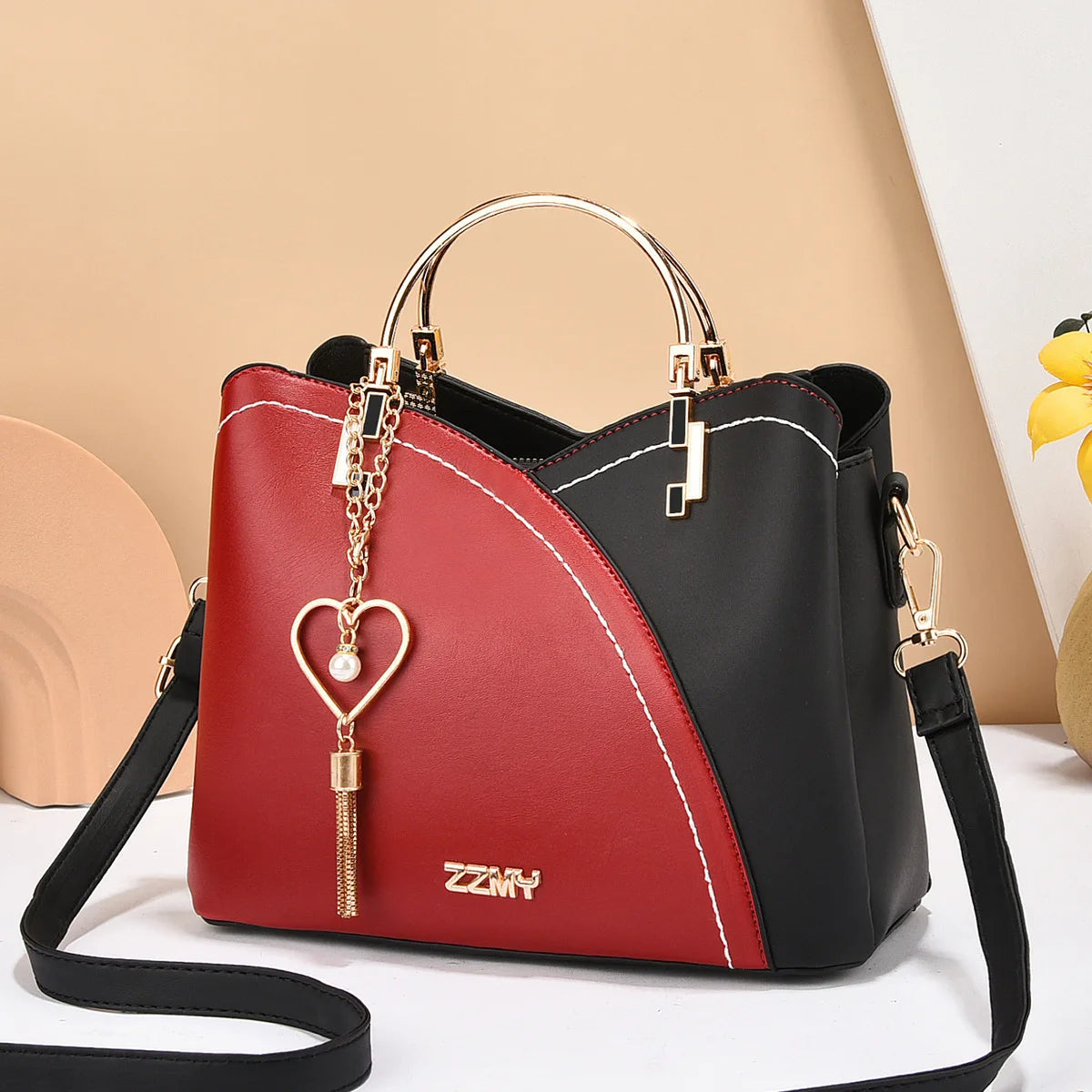 Chic Color-Block Bucket Bag – Korean-Inspired Large Capacity Crossbody & Shoulder Handbag