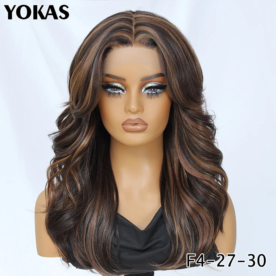 18" Body Wave T-Part Synthetic Lace Front Wig with Baby Hair – Heat Resistant