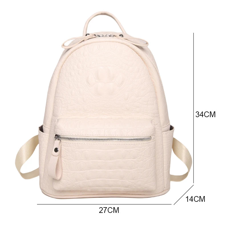 Elegant Women’s PU Leather Backpack – Spacious Multi-Pocket Shoulder Bag & Everyday Carryall
