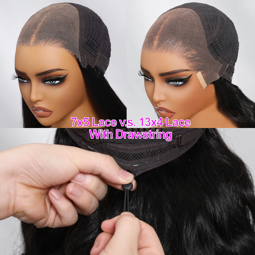 Balayage Highlight Loose Wave Human Hair Lace Frontal Wig with Curtain Bangs