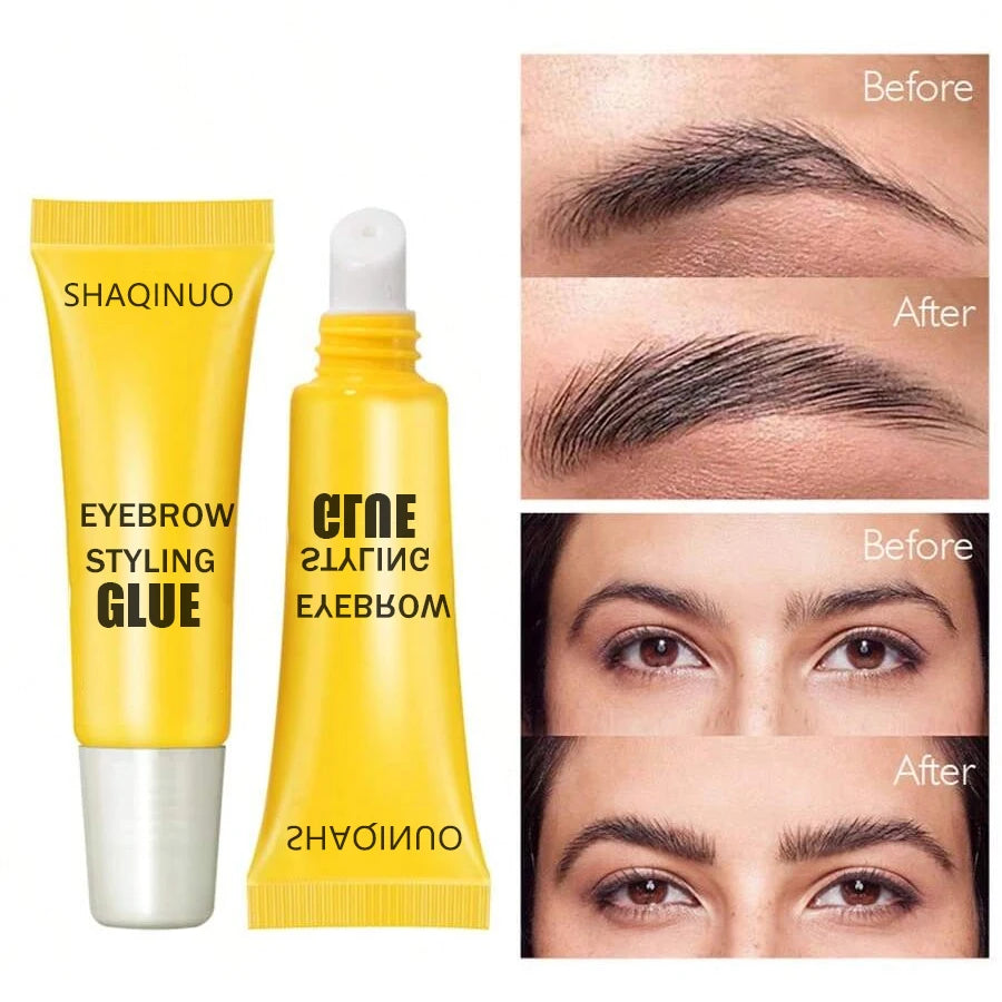 24-Hour Strong Hold Eyebrow Shaping Gel – Sculpt & Set Brow Cream with Dual-Ended Brush – Flake-Proof & Long-Lasting Formula
