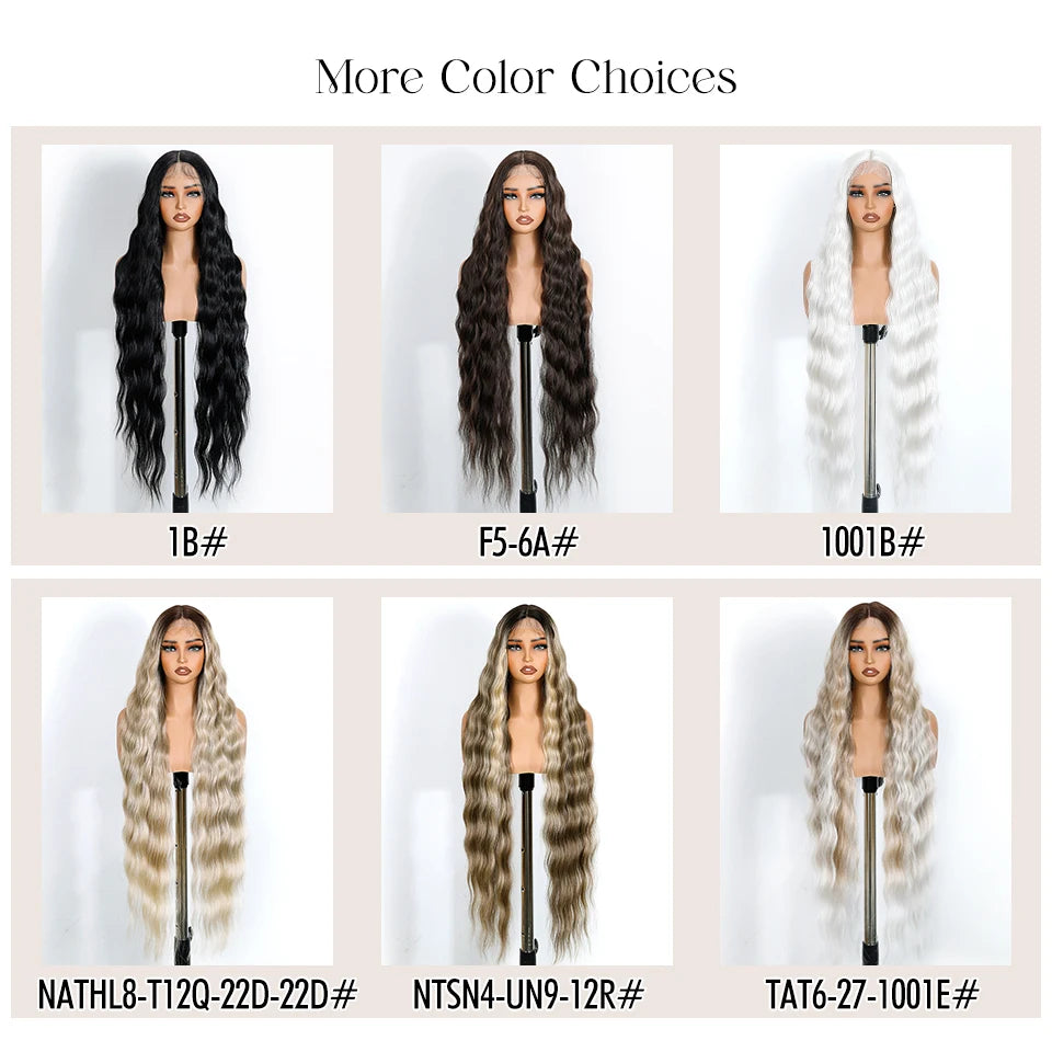 36" Body Wave Lace Wig – Heat Resistant Synthetic fiber.