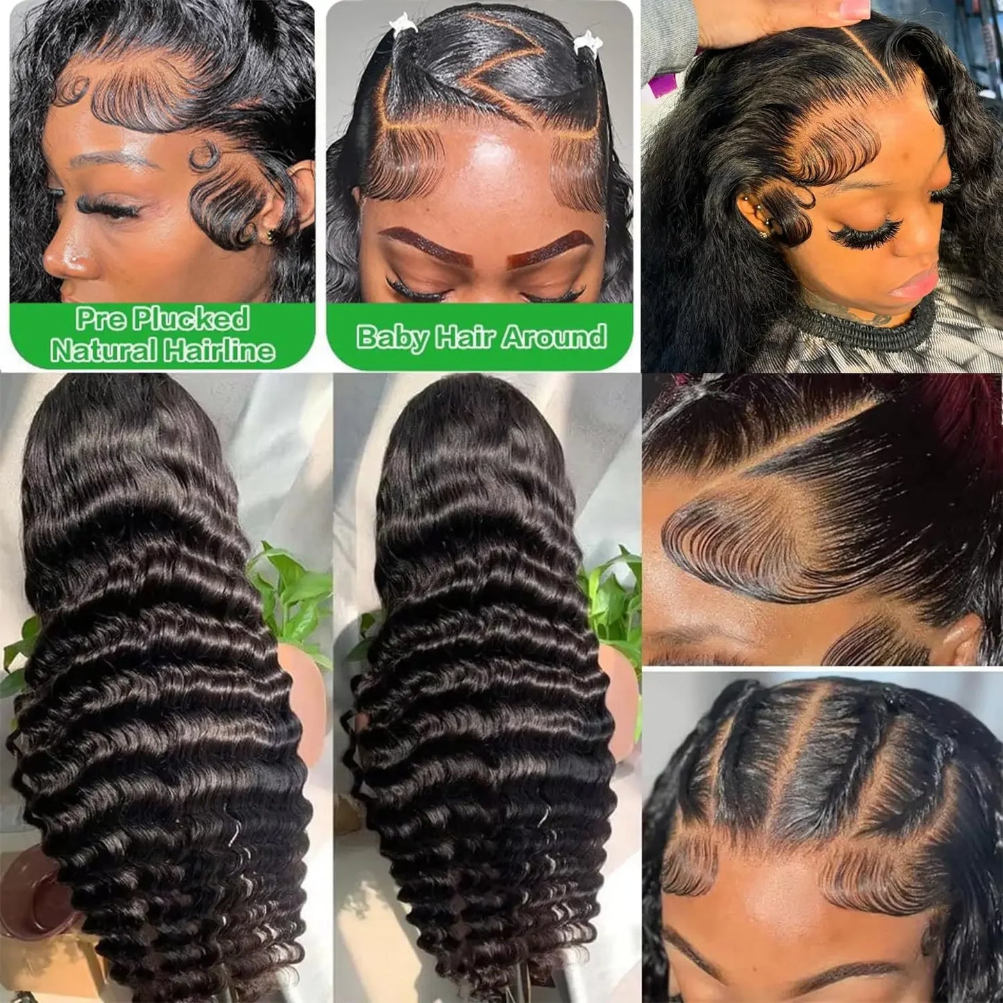 HD Lace Frontal Wig – 13x6 Loose Deep Wave Burmese Human Hair Wig, Pre-Plucked Natural Color