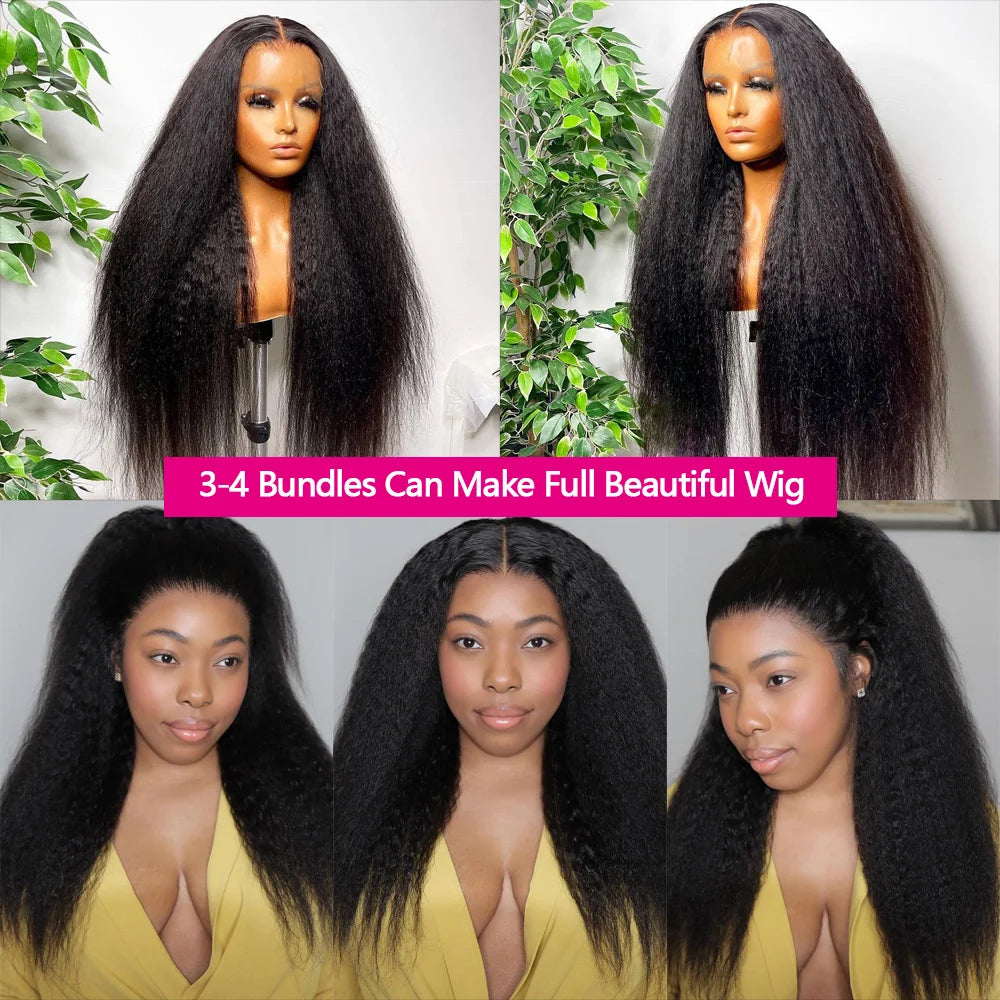 12A Kinky Straight Human Hair Bundles – Yaki Straight Virgin Hair Weave