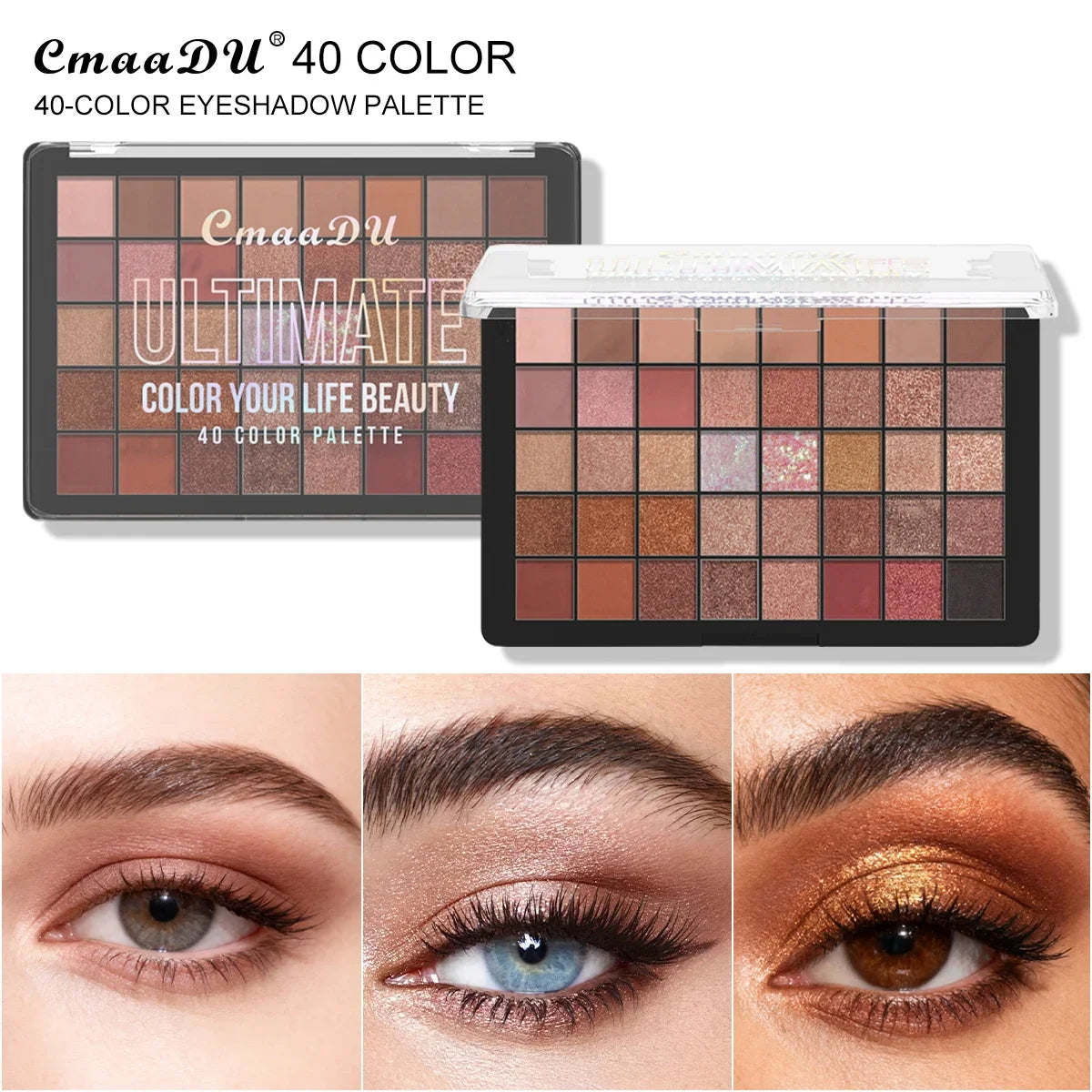 40-Color Eyeshadow Palette – Highly Pigmented Waterproof Matte & Pearl Makeup