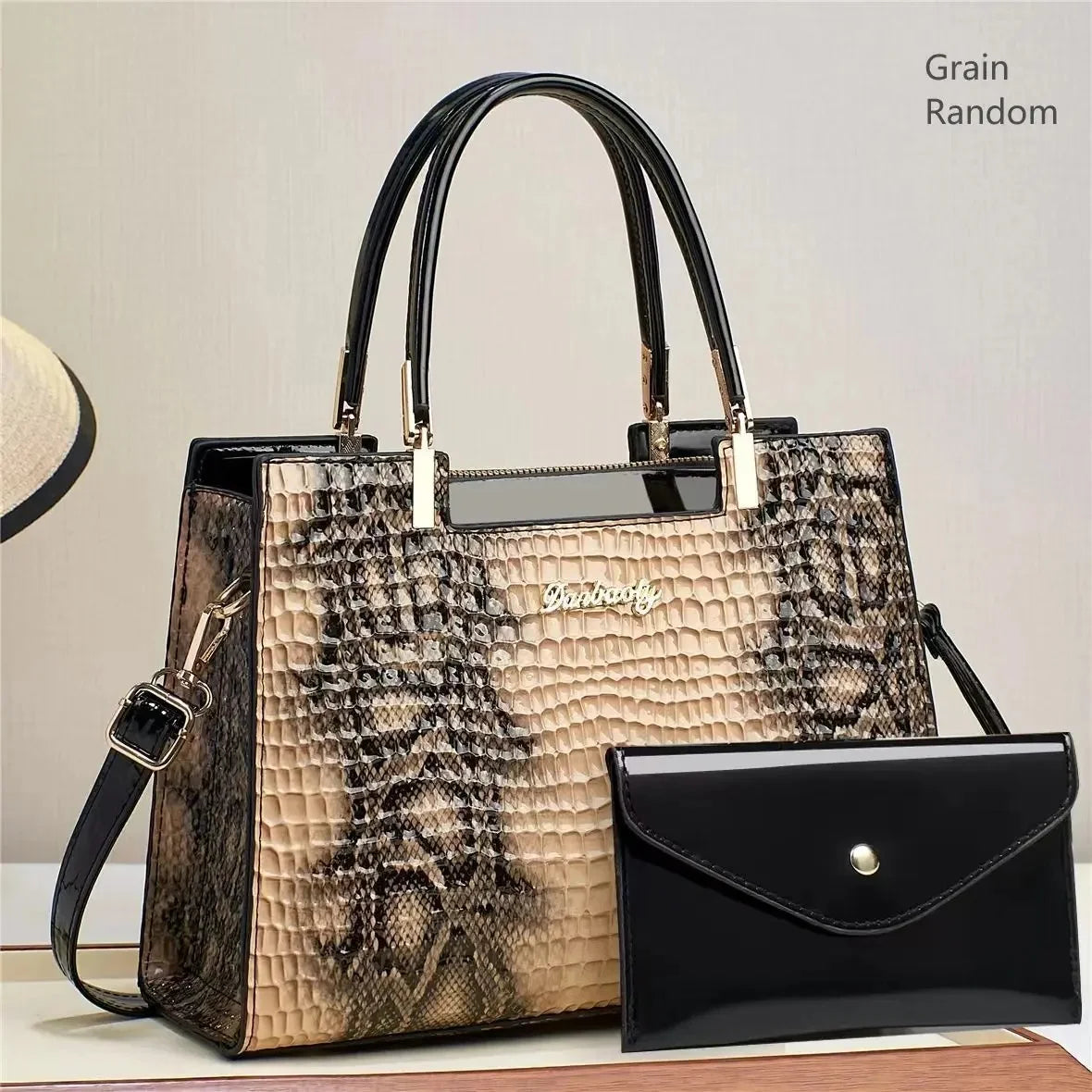 The Heritage Croc-Effect Handbag: Large Capacity Shoulder & Crossbody Bag