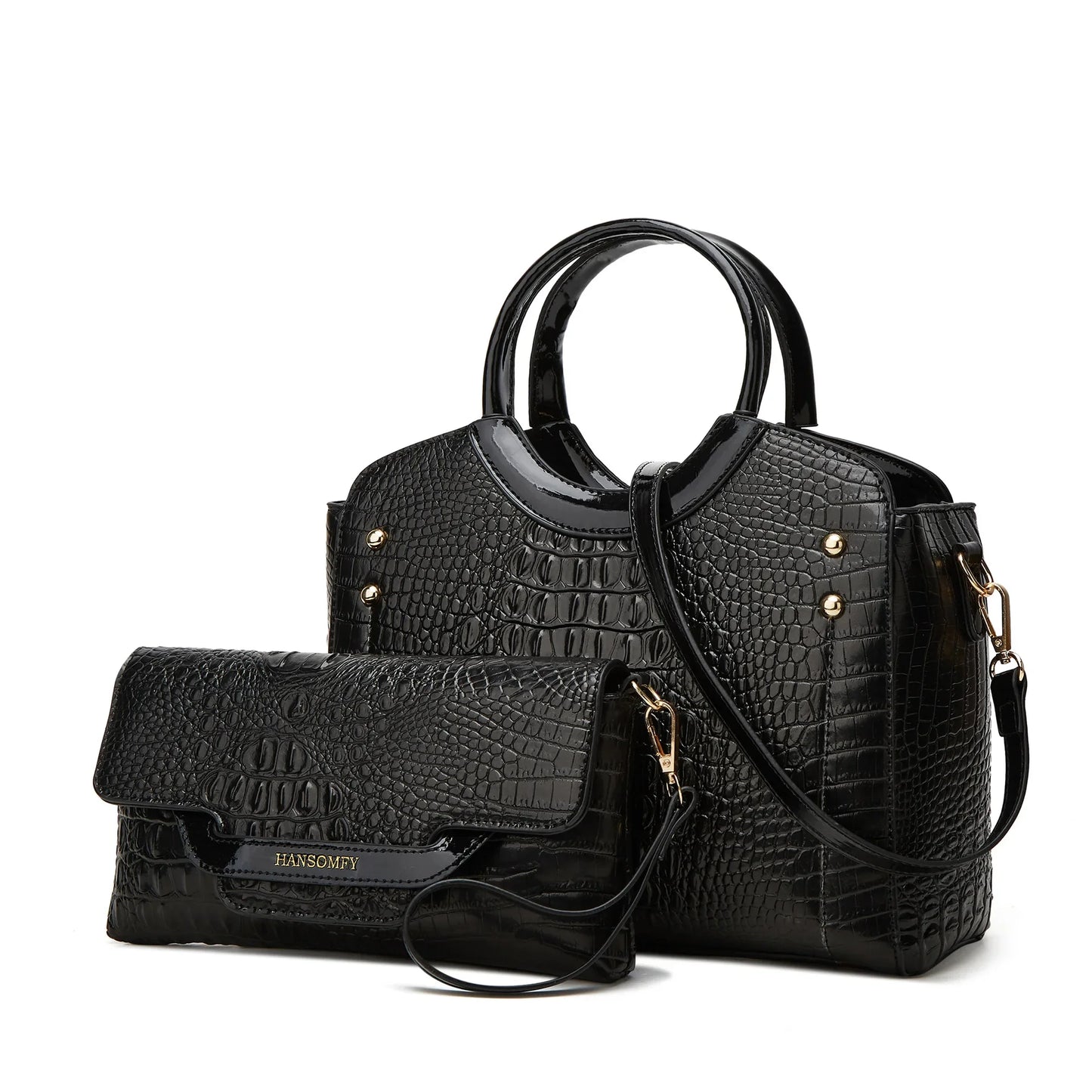 Crocodile Embossed Large Capacity Handbag – Trendy Crossbody & Shoulder Bag