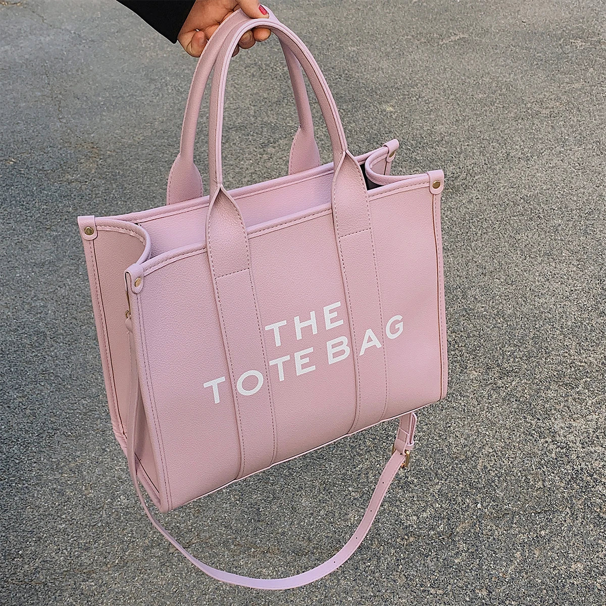 Large Letter Print Tote Bag | Luxury Vegan Leather Crossbody Handbag