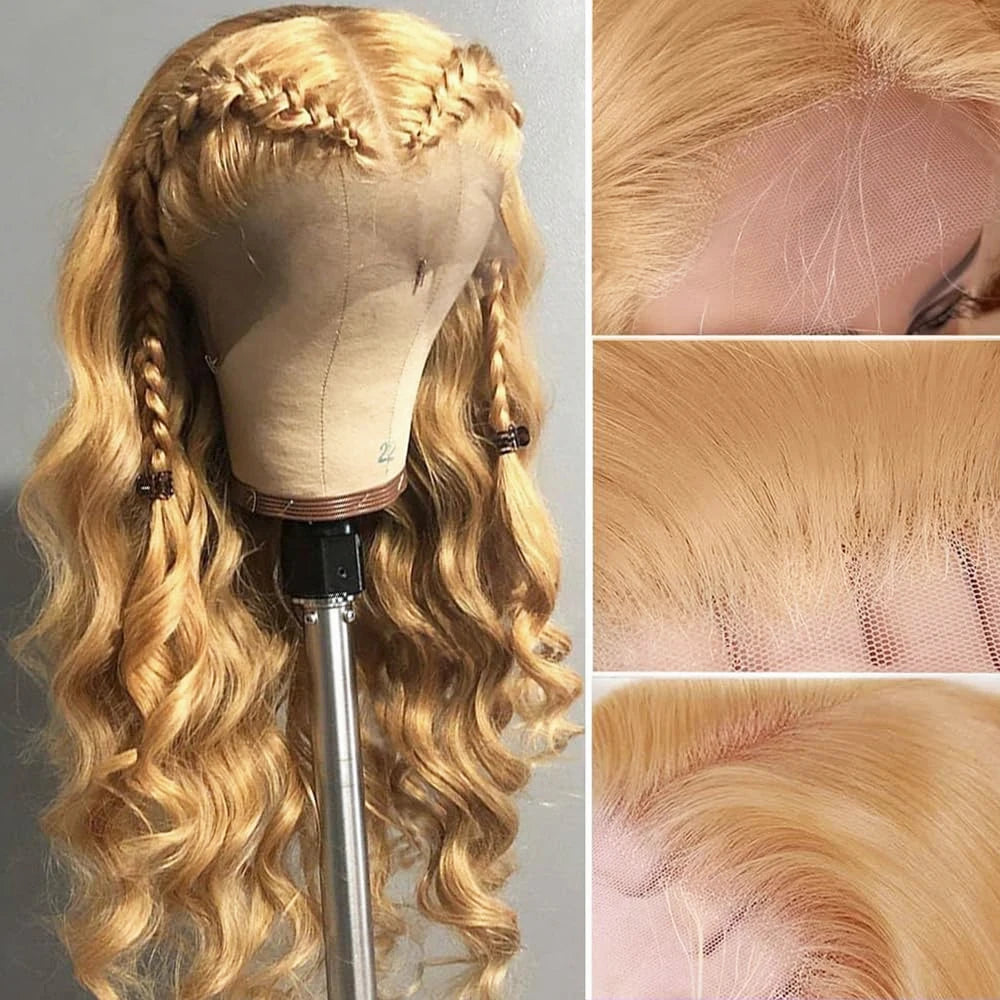 28-Inch Synthetic Body Wave Lace Front Wig - HD Transparent Lace - Heat Resistant Fiber