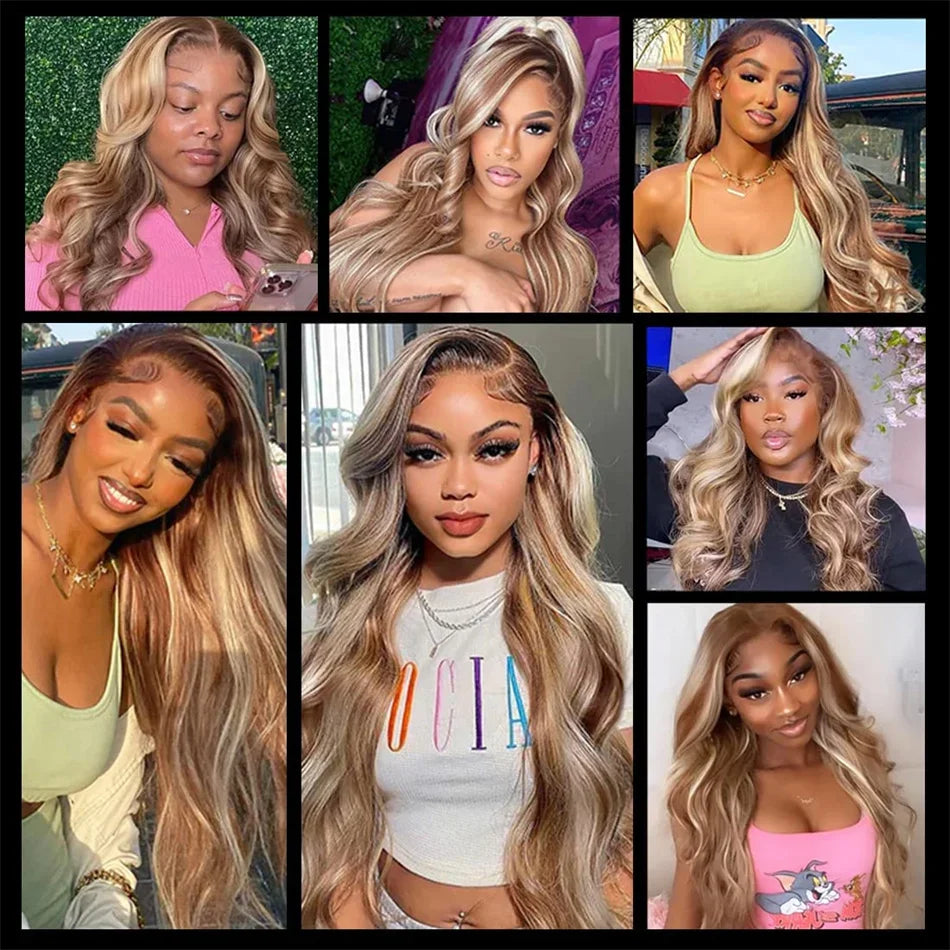 13x4 HD Lace Frontal Wig - 36" Body Wave (Honey Blonde #613)