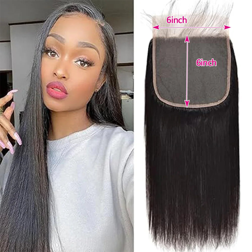 Straight Brazilian Human Hair Wig – HD Lace Frontal 13x6, 13x4 & Lace Closures (4x4, 5x5, 6x6, 2x6) – Pre-Plucked Natural Hairline