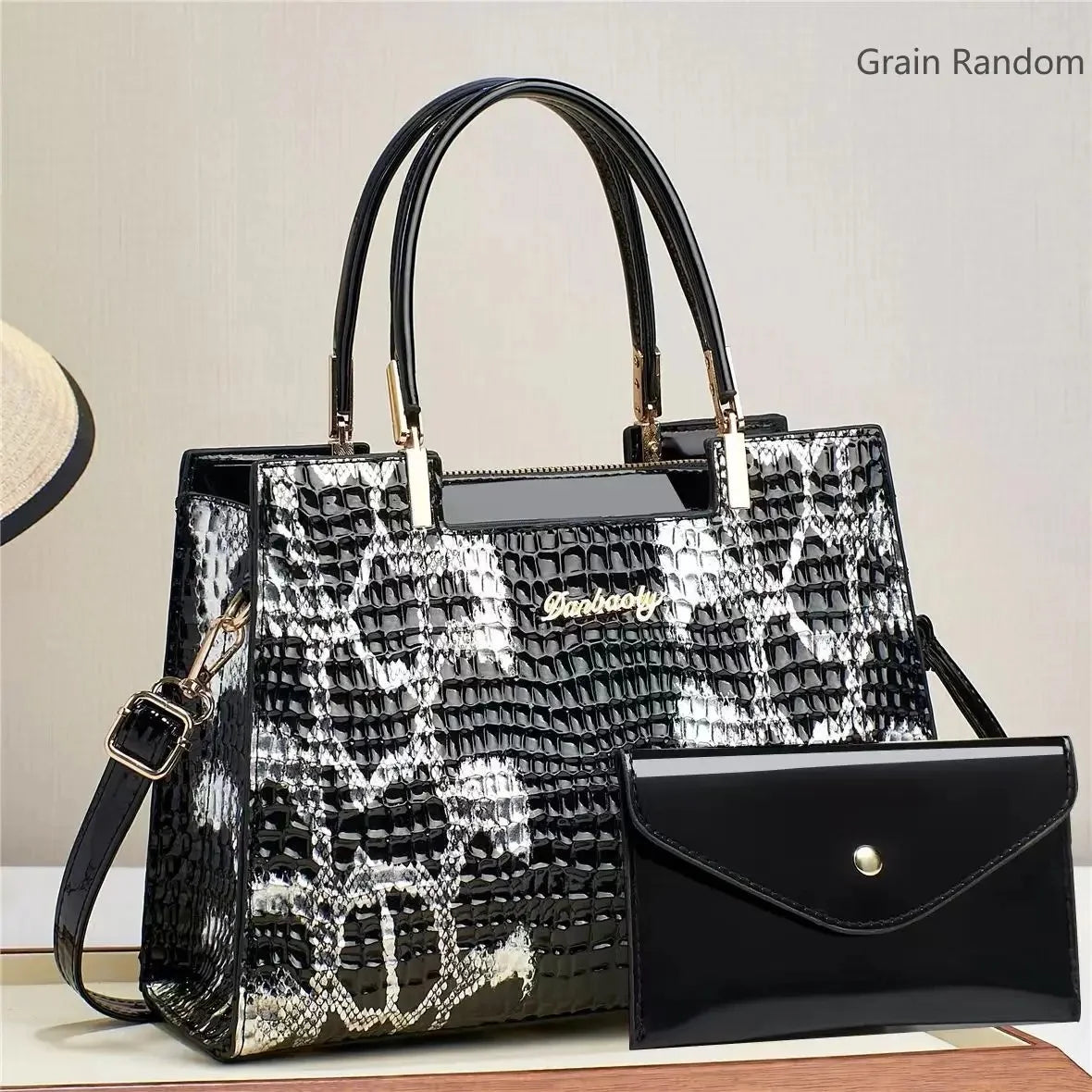 The Heritage Croc-Effect Handbag: Large Capacity Shoulder & Crossbody Bag