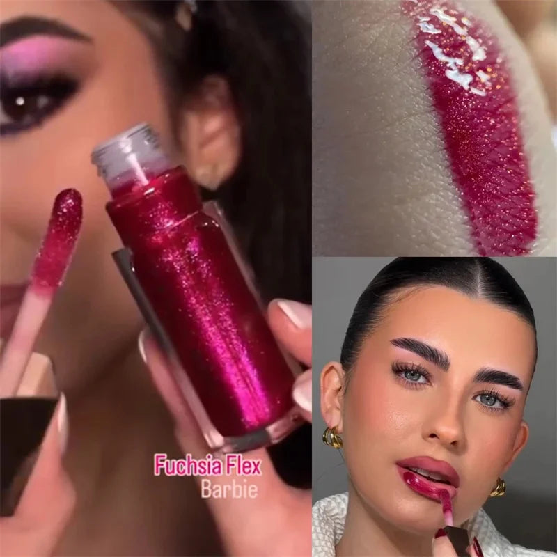 Moisten & Shine Lip Glaze – Reflective Glitter Finish & Plumping Effect