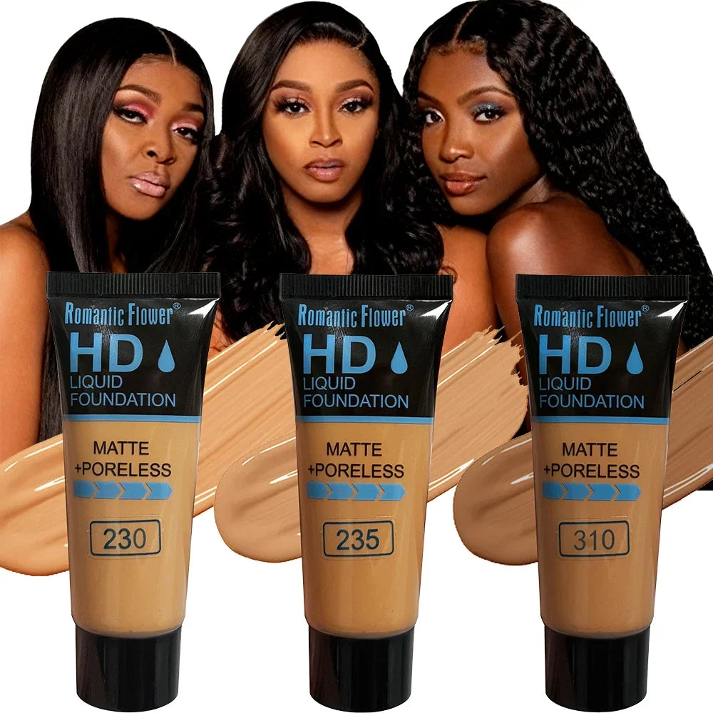 Full Coverage Waterproof Foundation for Deep Skin Tones – 24H Oil-Free & Sweat-Proof Matte Finish