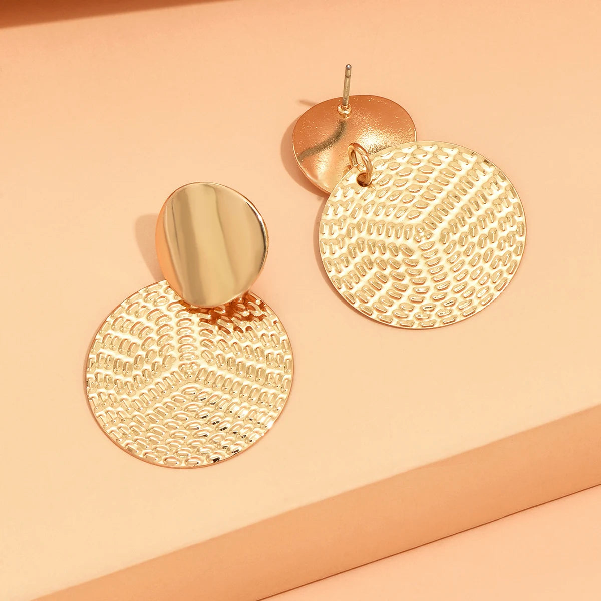 Boho-Chic Geometric Metal Hoop Earrings