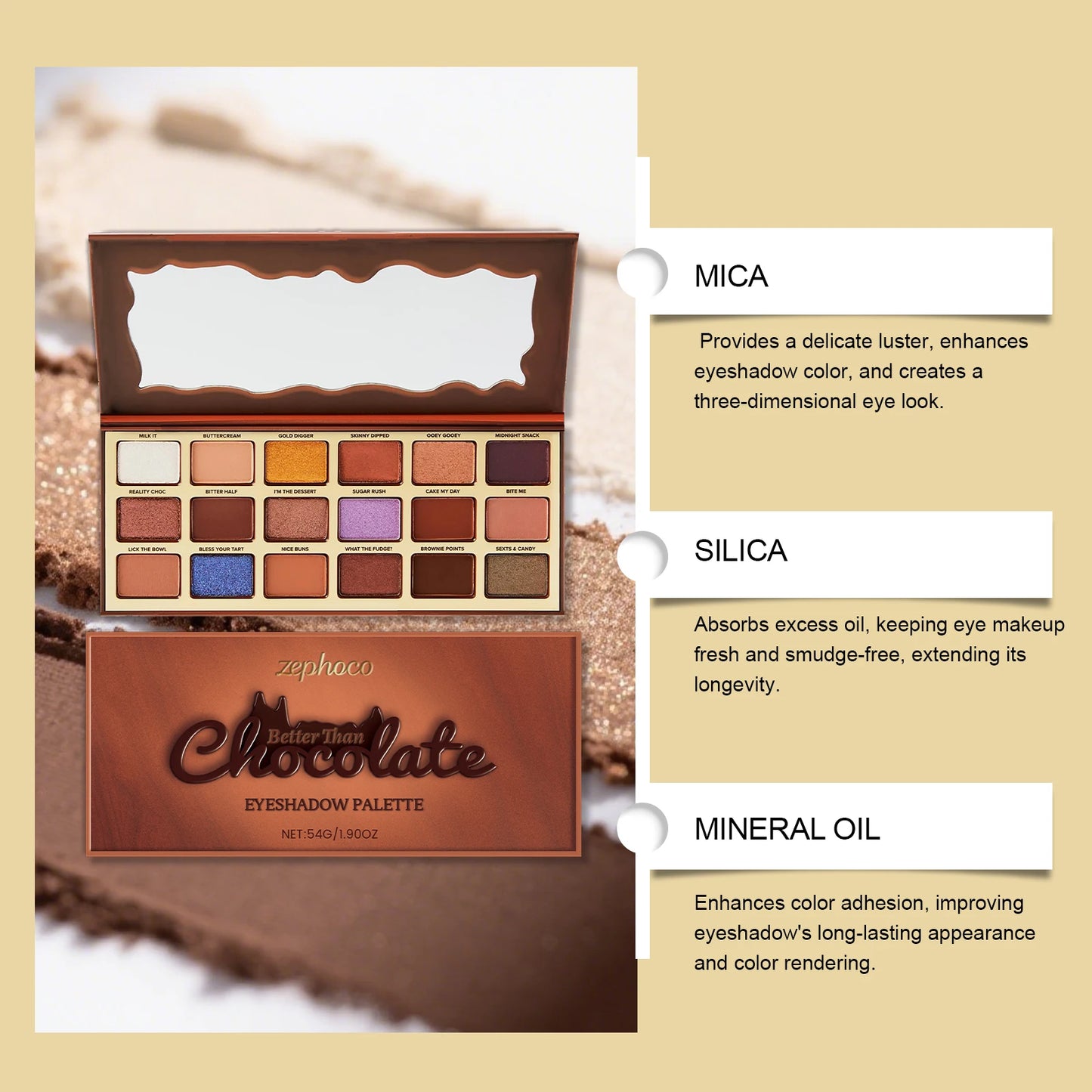 Chocolate Nude Eyeshadow Palette – Highly Pigmented Matte & Shimmer Everyday Makeup