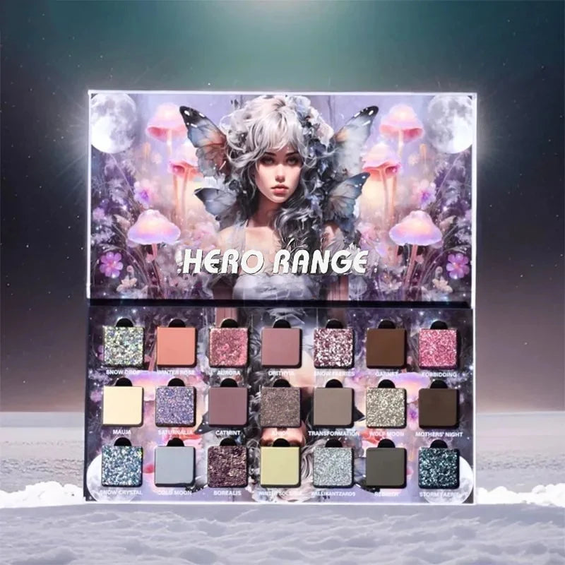 Cold Moon 21-Color Chameleon Eyeshadow Palette – Multichrome Shimmer & Matte Pigments for High-Impact Looks