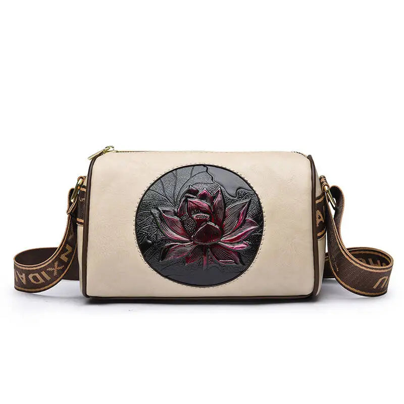 Versatile Large Capacity Shoulder Bag - Soft Leather Fashion Print Crossbody Bag for Leisure & Work