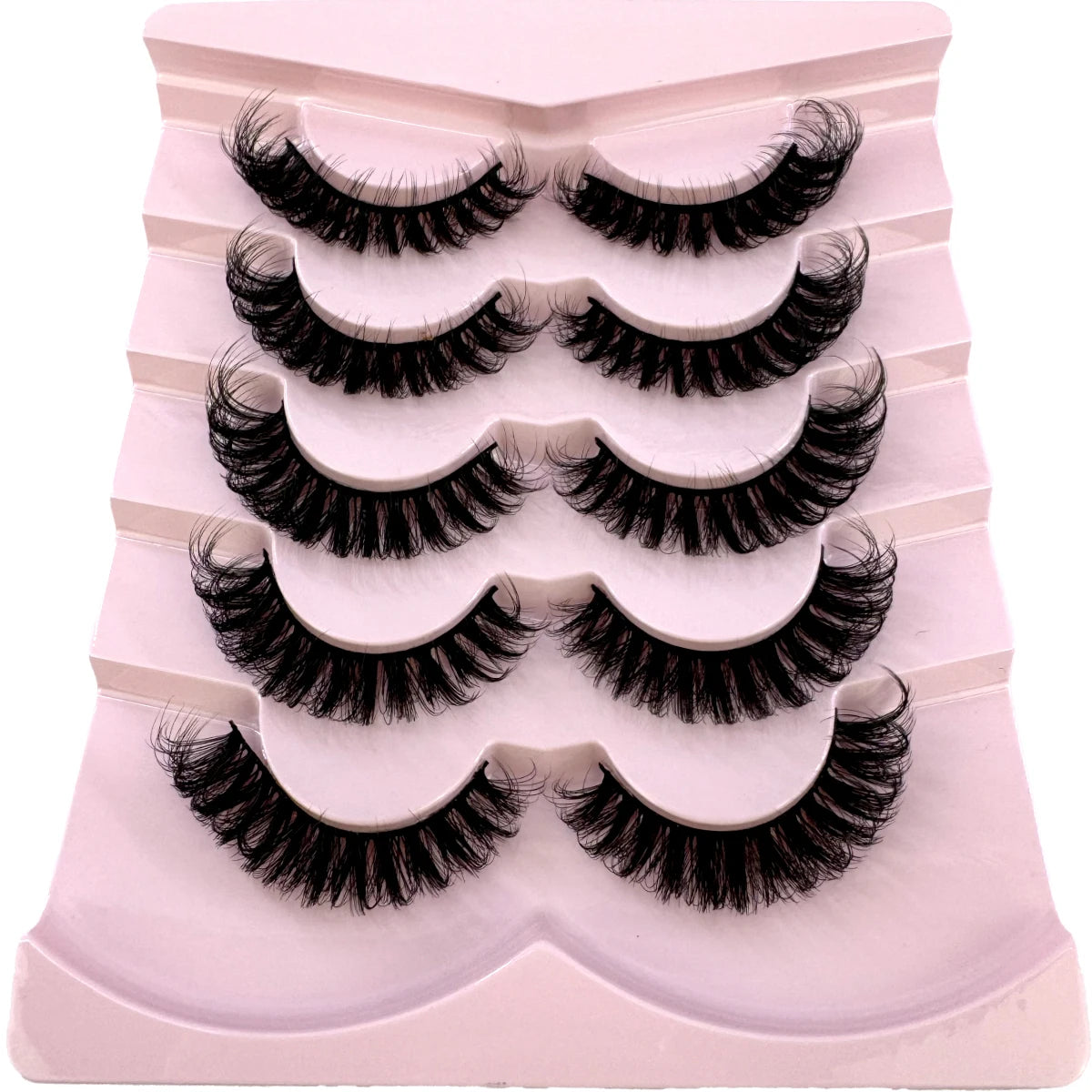3D Fluffy Cat Eye Lashes – Soft, Wispy Natural Glam (5-Pair Set)