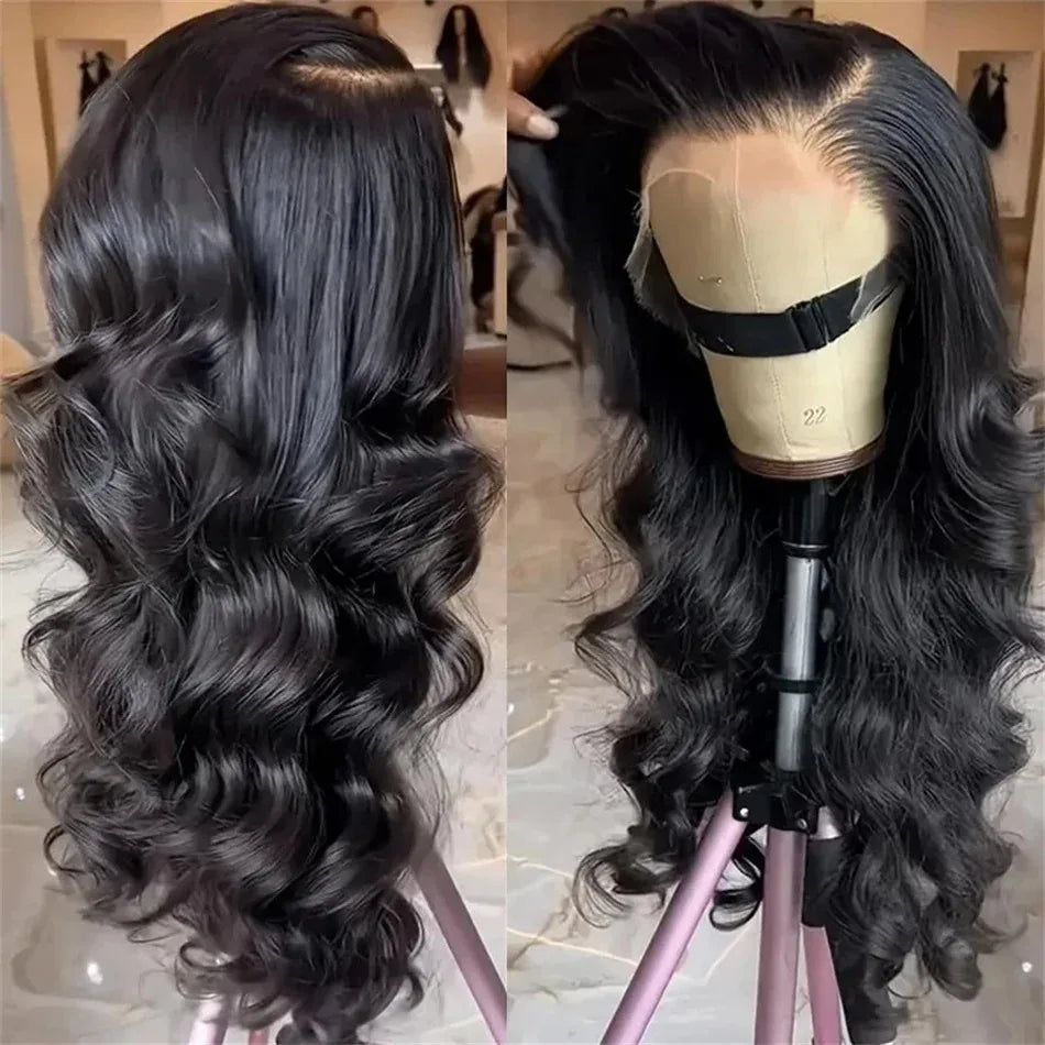 HD Transparent 13x4 Lace Frontal Wig – Ombre Blonde Body Wave (Blue Highlight)