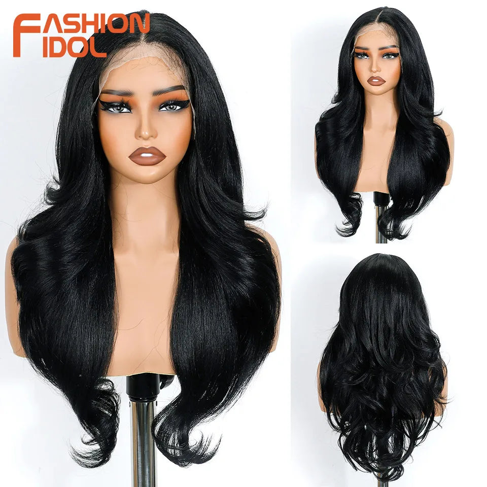24" Loose Body Wave Lace Front Wig – Ombre Blonde & White Pre-Plucked Fashion Wig