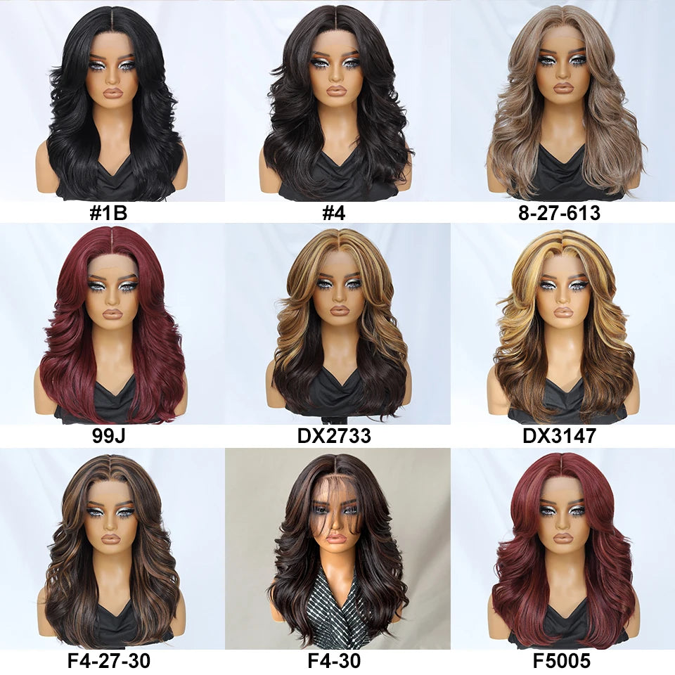 18" Body Wave T-Part Synthetic Lace Front Wig with Baby Hair – Heat Resistant