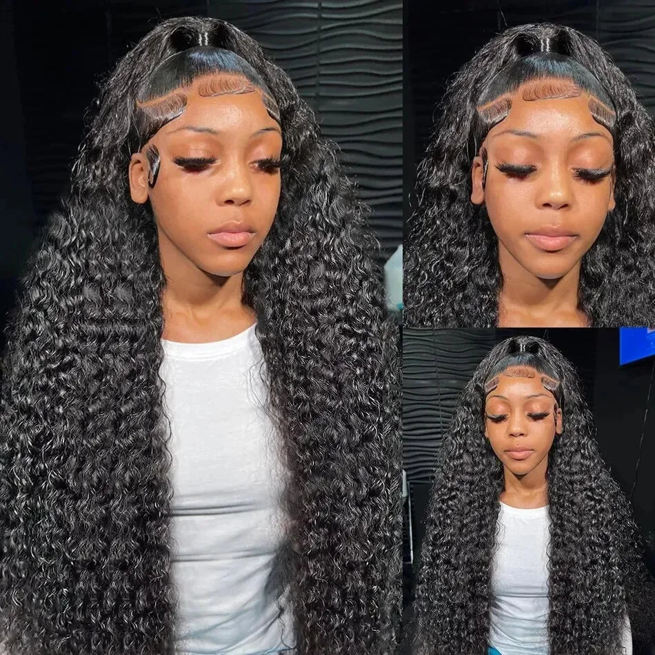 Ultra-Thick 300% Density Deep Wave HD Lace Frontal Wig – 13x6 Human Hair (30-40 Inch)