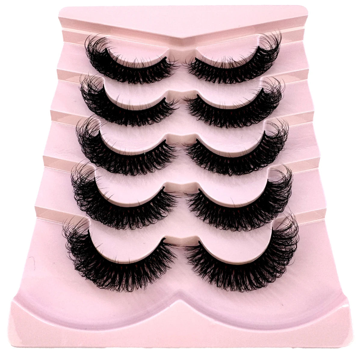 3D Fluffy Cat Eye Lashes – Soft, Wispy Natural Glam (5-Pair Set)