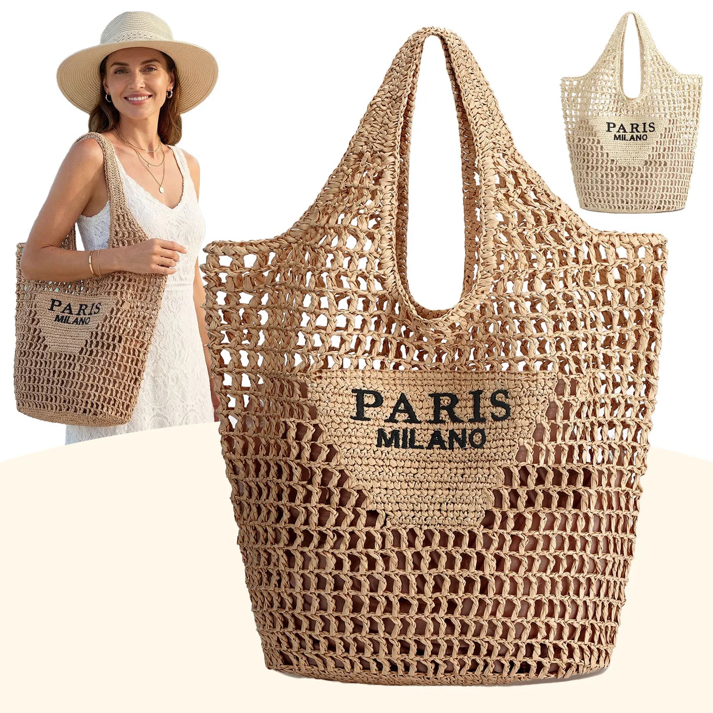 Handmade Woven Straw Beach Tote Bag for Women 🌴