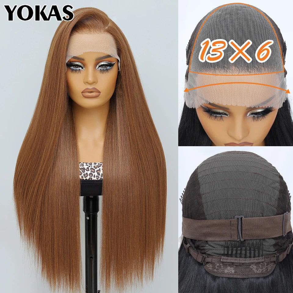 30" Straight 13x6 Lace Frontal – Natural Hairline Synthetic Wig