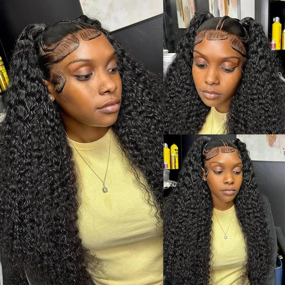 Ultra-Thick 300% Density Deep Wave HD Lace Frontal Wig – 13x6 Human Hair (30-40 Inch)